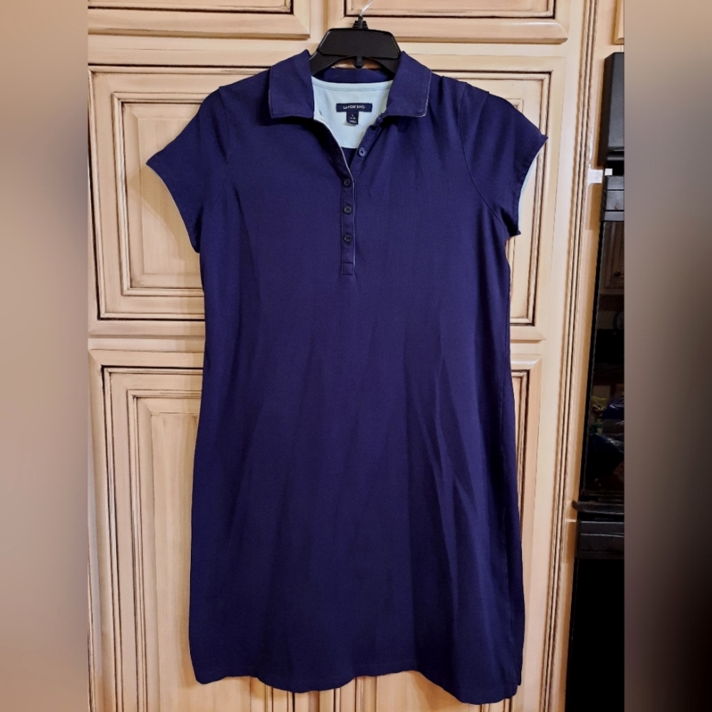 Lands End Navy Polo Shirtdress - Size L / Large‎